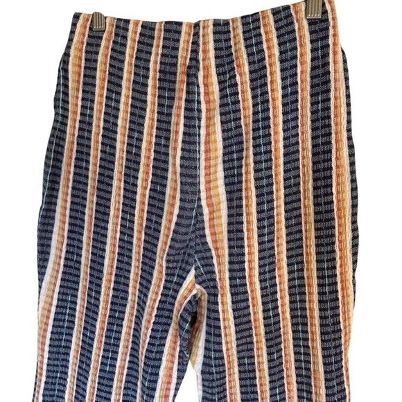 Free People Fine Line Slim High Waist Flare Striped Textured Pant Small Boho - Picture 4 of 13